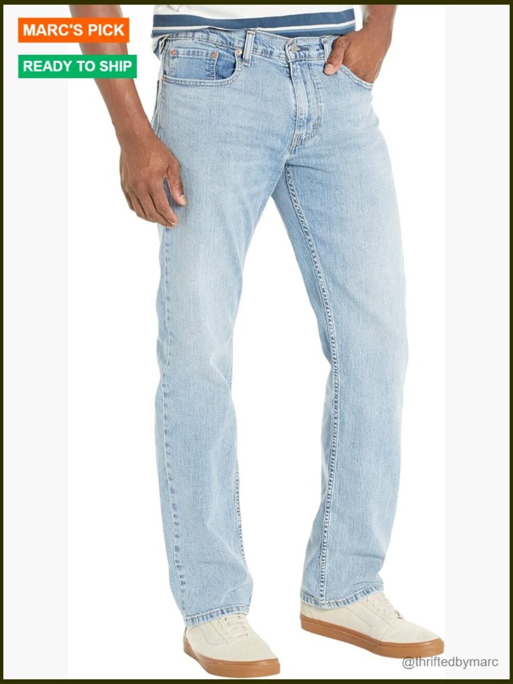 Men's 559 Relaxed Straight Jeans Mid Rise Cotton Blend Stretch
